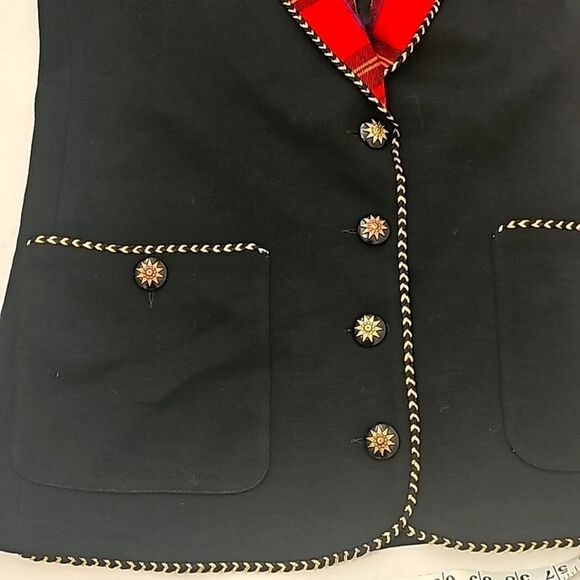 Patti Cappalli vintage plaid and black sweater blazer size small - Picture 7 of 16